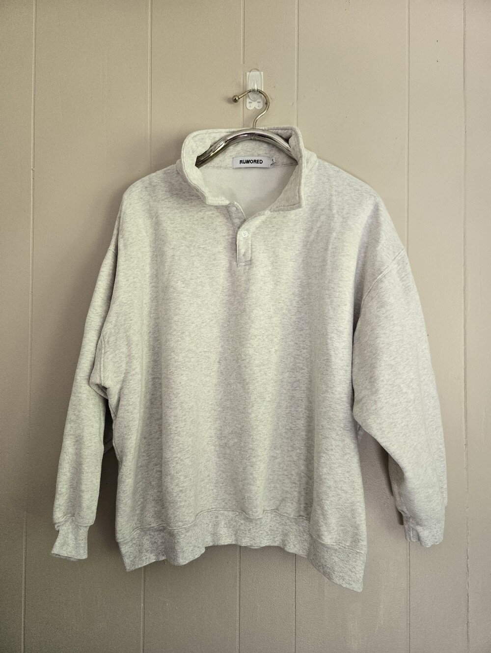 Rumored Airport Sweatshirt Heathered Gray Oversized L/XL Athleisure Loungwear